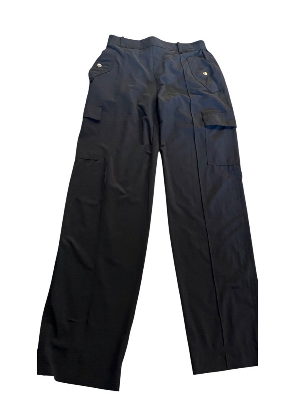Athleta Vienna Cargo Pants Wide Leg Size 6 Black 29" Side Back Pockets